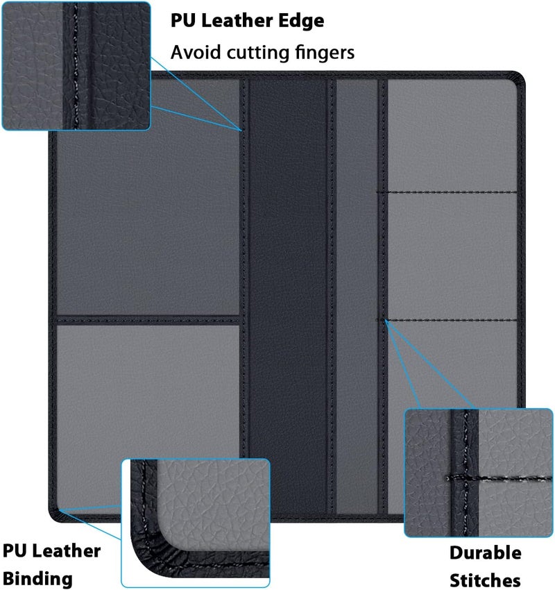 Techion Car Insurance and Registration Holder, 9.5 x 5 Inch PU Leather Vehicle Glove Box Organizer Wallet Case for Insurance Card, Driver License, Paperwork - Black - Image 4